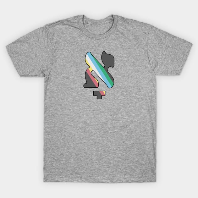 Kometz Aleph (Disability Pride Colors) T-Shirt by dikleyt